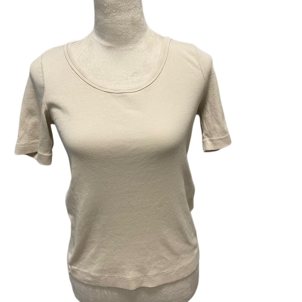 Ready to Wear H&M Basics Ribbed Cream Shirt - Size Large